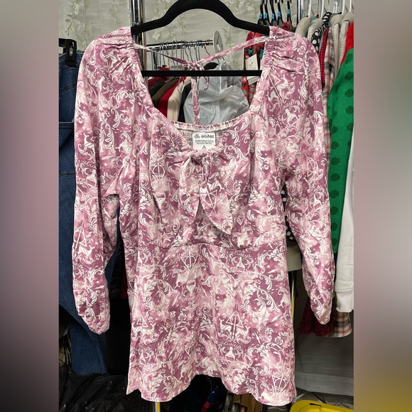 TORRID x HARRY POTTER - Deathly Hallows Peplum Tie Front Blouse Size 1X NEW NWOT - Picture 6 of 8